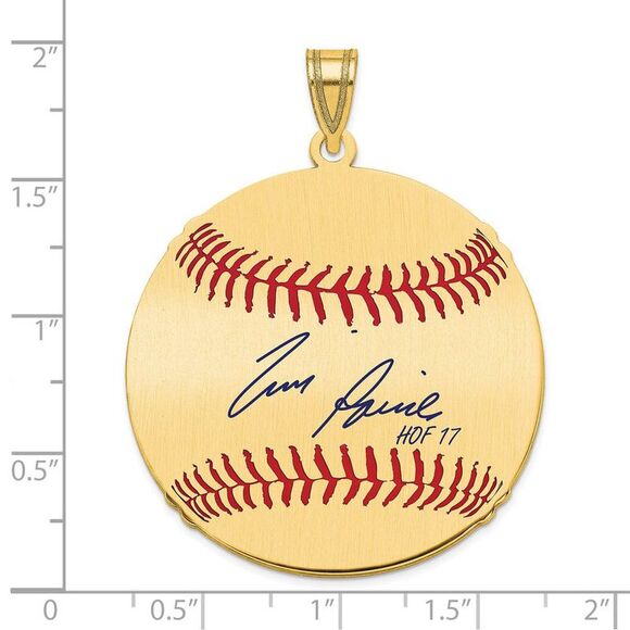 14K Gold Plated Tim Raines Signature LG Enamel Baseball Pendant